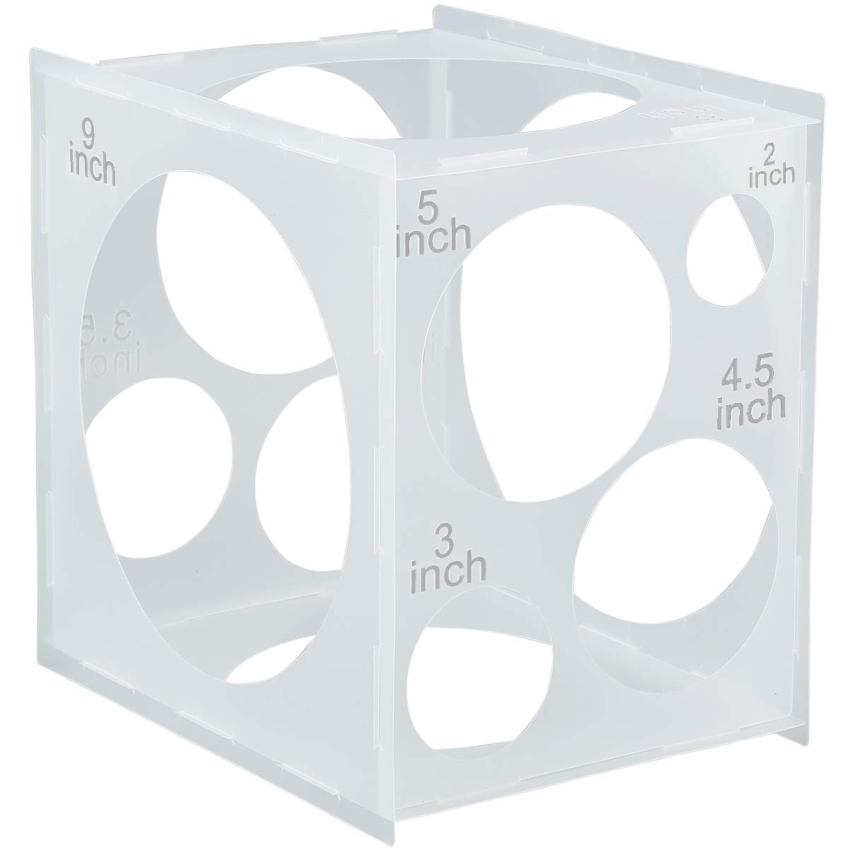 HASTHIP® 11 Holes Collapsible Plastic Balloon Sizer Cube Box, 2-10 Inch Balloon Size Measuring Tools for Decorations Like Balloons Arch & Column HASTHIP® 11 Holes Collapsible Plastic Balloon Sizer Cube Box, 2-10 Inch Balloon Size Measuring Tools for Decorations Like Balloons Arch & Column